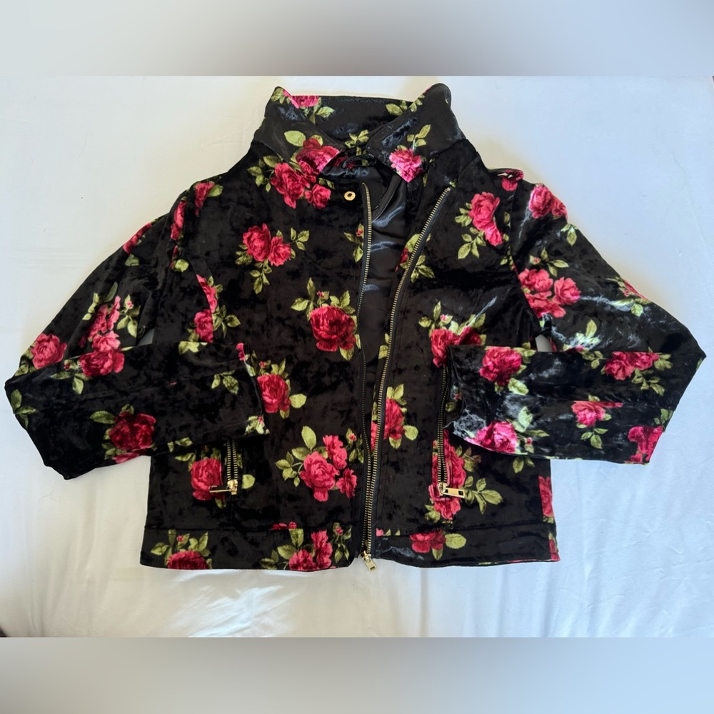 URBAN RETRO Velvet Floral Jacket Size Medium
